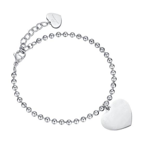 BRACCIALE DONNA PERSONALIZZATO IN ACCIAIO CON CUORI