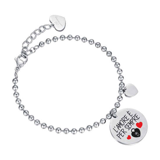 BRACCIALE DONNA IN ACCIAIO L'AMORE E' PER SEMPRE