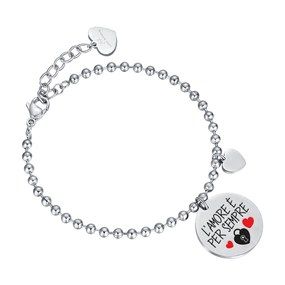 BRACCIALE DONNA IN ACCIAIO L'AMORE E' PER SEMPRE