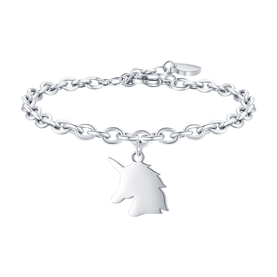 BRACCIALE DONNA IN ACCIAIO CON UNICORNO