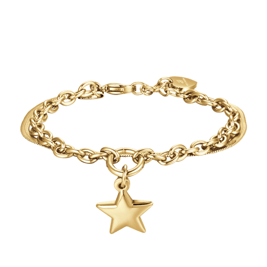 BRACCIALE DONNA IN ACCIAIO IP GOLD CON STELLA E CERCHIO