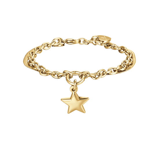 BRACCIALE DONNA IN ACCIAIO IP GOLD CON STELLA E CERCHIO