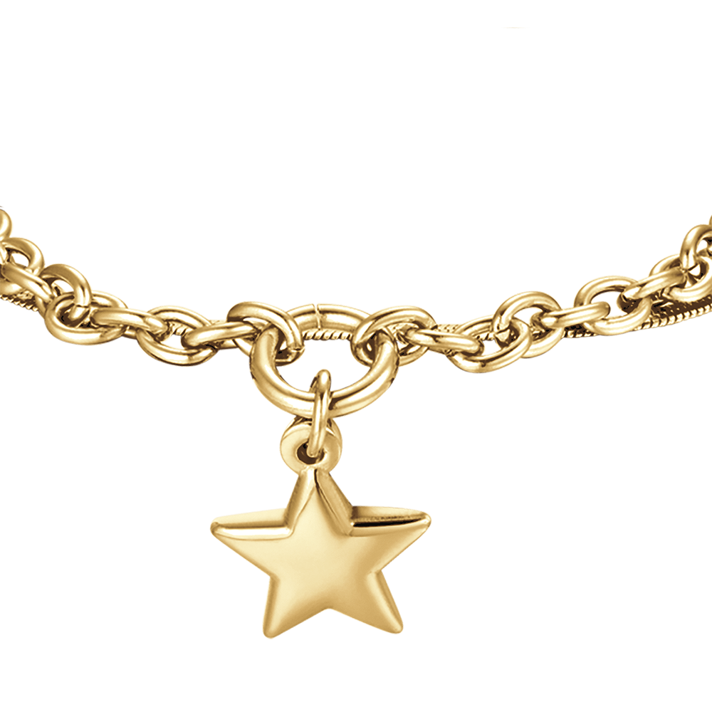 BRACCIALE DONNA IN ACCIAIO IP GOLD CON STELLA E CERCHIO