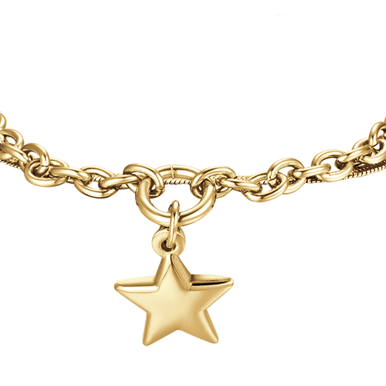 BRACCIALE DONNA IN ACCIAIO IP GOLD CON STELLA E CERCHIO