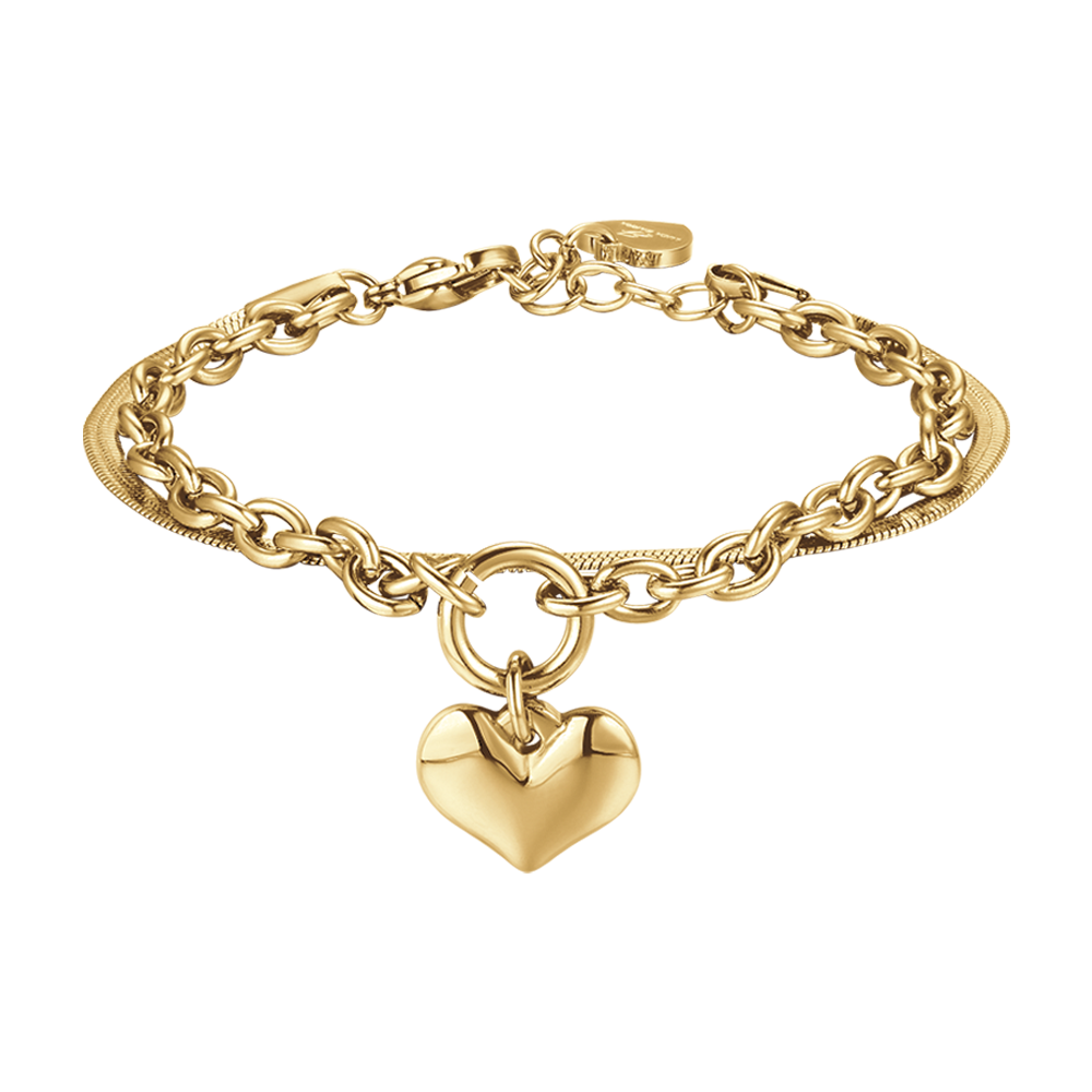 BRACCIALE DONNA IN ACCIAIO CON CUORE