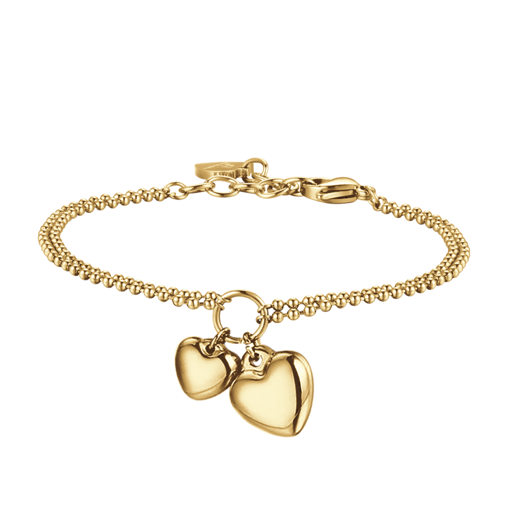 BRACCIALE DONNA IN ACCIAIO IP GOLD CON CUORI DI GRANDEZZE DIVERSE