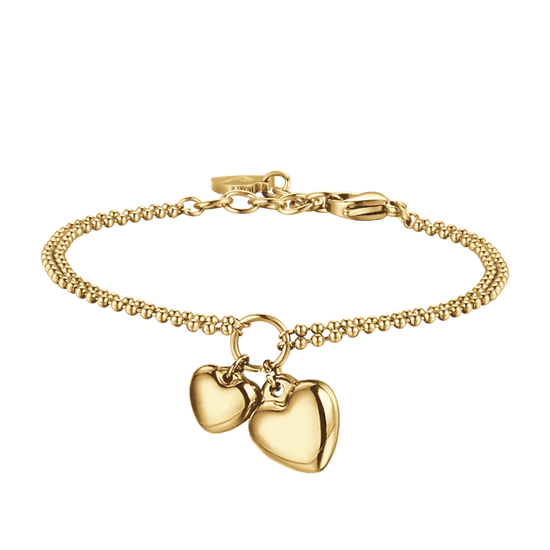 BRACCIALE DONNA IN ACCIAIO IP GOLD CON CUORI DI GRANDEZZE DIVERSE