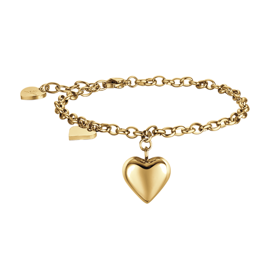 BRACCIALE DONNA IN ACCIAIO IP GOLD CON CUORI