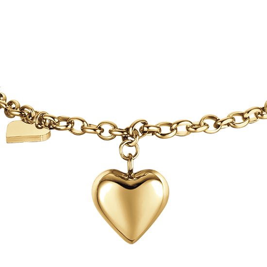 BRACCIALE DONNA IN ACCIAIO IP GOLD CON CUORI