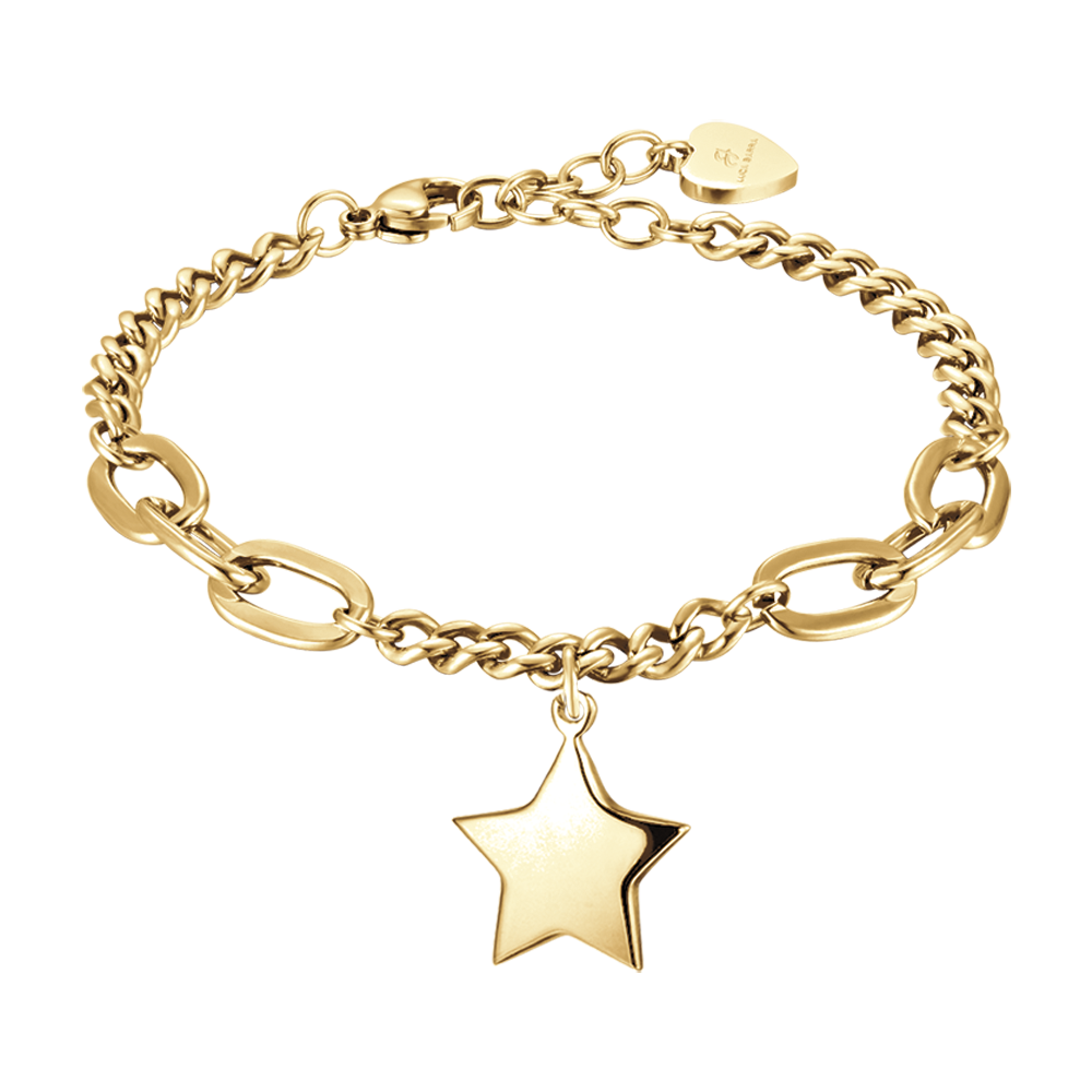 BRACCIALE DONNA IN ACCIAIO IP GOLD CON STELLA PIENA