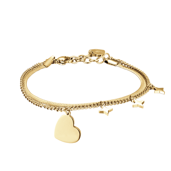 BRACCIALE DONNA IN ACCIAIO IP GOLD CON CUORE