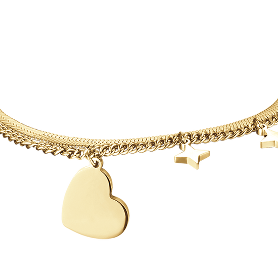 BRACCIALE DONNA IN ACCIAIO IP GOLD CON CUORE