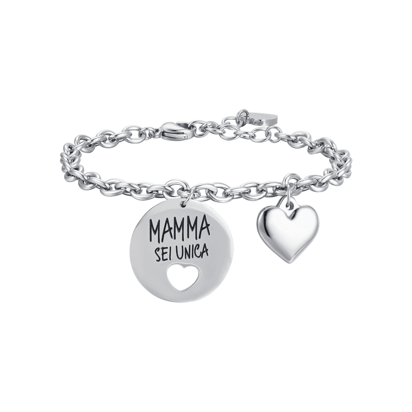 BRACCIALE DONNA IN ACCIAIO "MAMMA SEI UNICA" Luca Barra