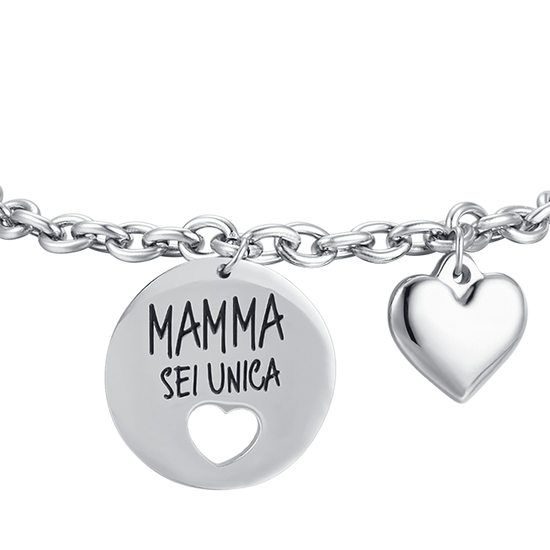 BRACCIALE DONNA IN ACCIAIO "MAMMA SEI UNICA"