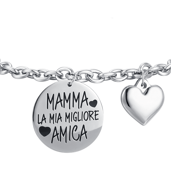 BRACCIALE DONNA IN ACCIAIO MAMMA SEI LA MIA MIGLIORE AMICA