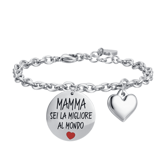 BRACCIALE DONNA IN ACCIAIO MAMMA SEI LA MIGLIORE AL MONDO Luca Barra