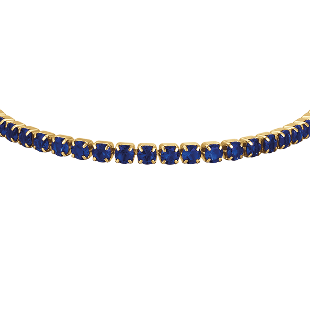 BRACCIALE TENNIS DONNAIN ACCIAIO IP GOLD CON CRISTALLI BLU