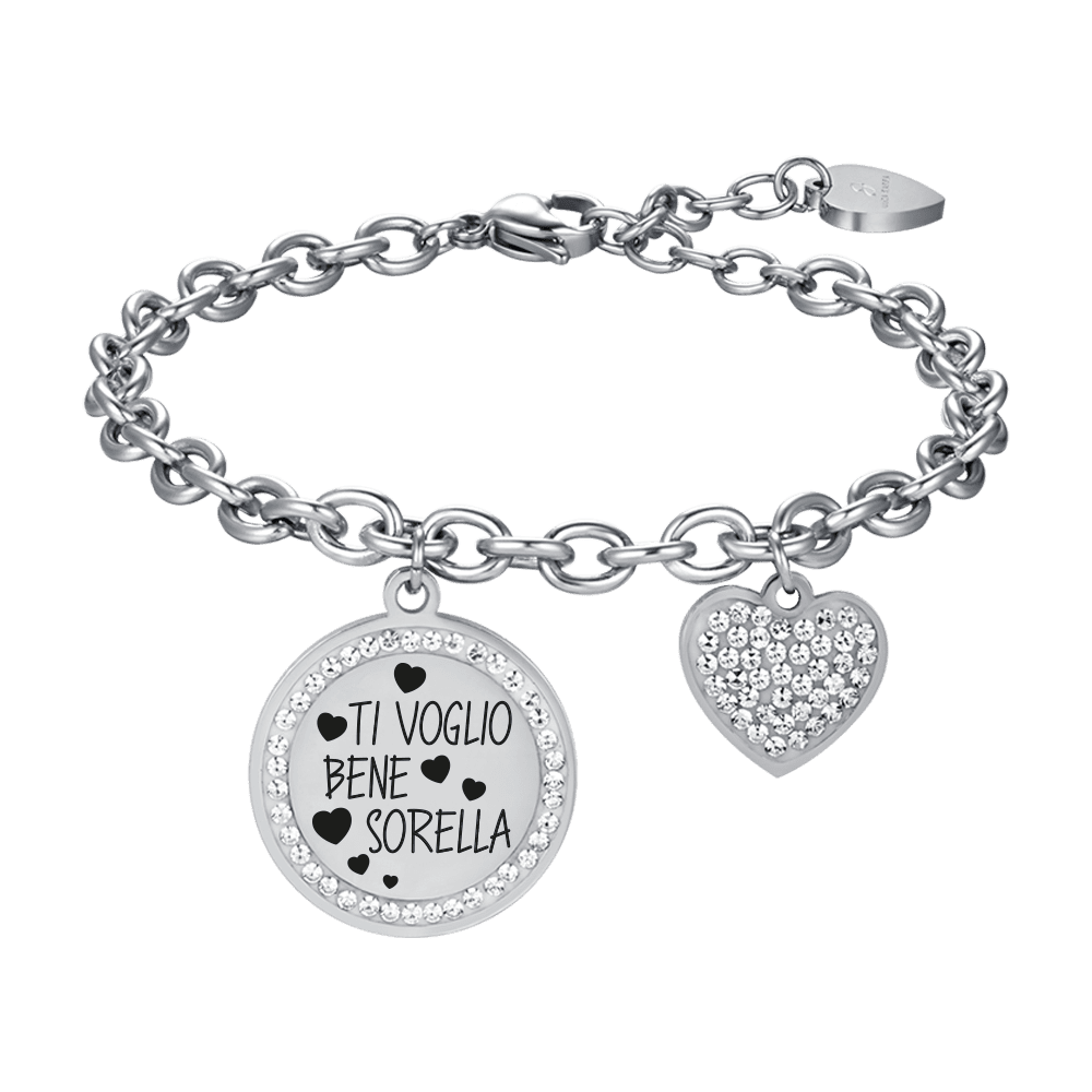 BRACCIALE DONNA IN ACCIAIO TI VOGLIO BENE SORELLA