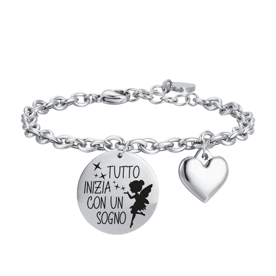 BRACCIALE DONNA IN ACCIAIO TUTTO INIZIA CON UN SOGNO Luca Barra