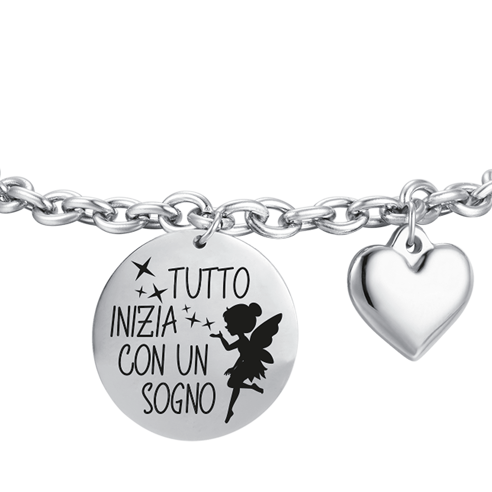 BRACCIALE DONNA IN ACCIAIO TUTTO INIZIA CON UN SOGNO Luca Barra