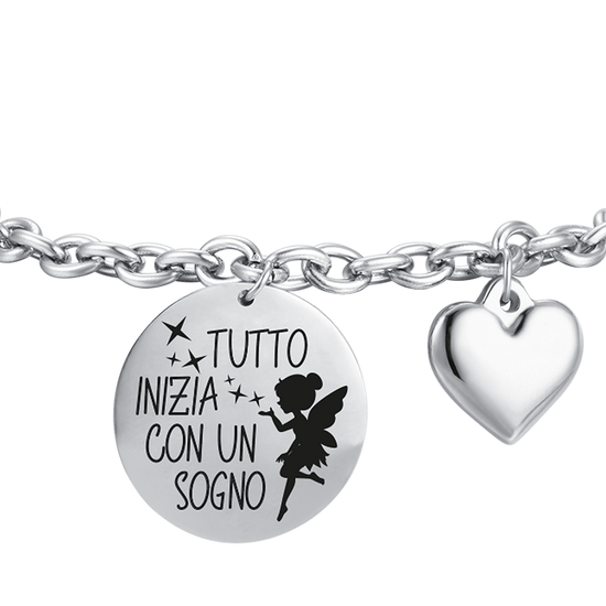 BRACCIALE DONNA IN ACCIAIO TUTTO INIZIA CON UN SOGNO Luca Barra