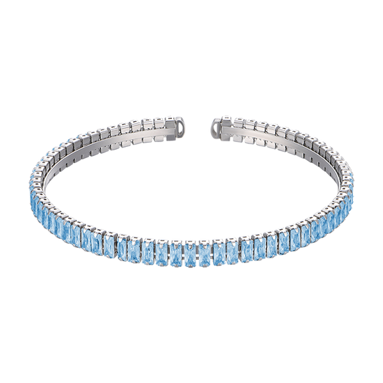 BRACCIALE DONNA IN ACCIAIO CON CRISTALLI AZZURRI Luca Barra