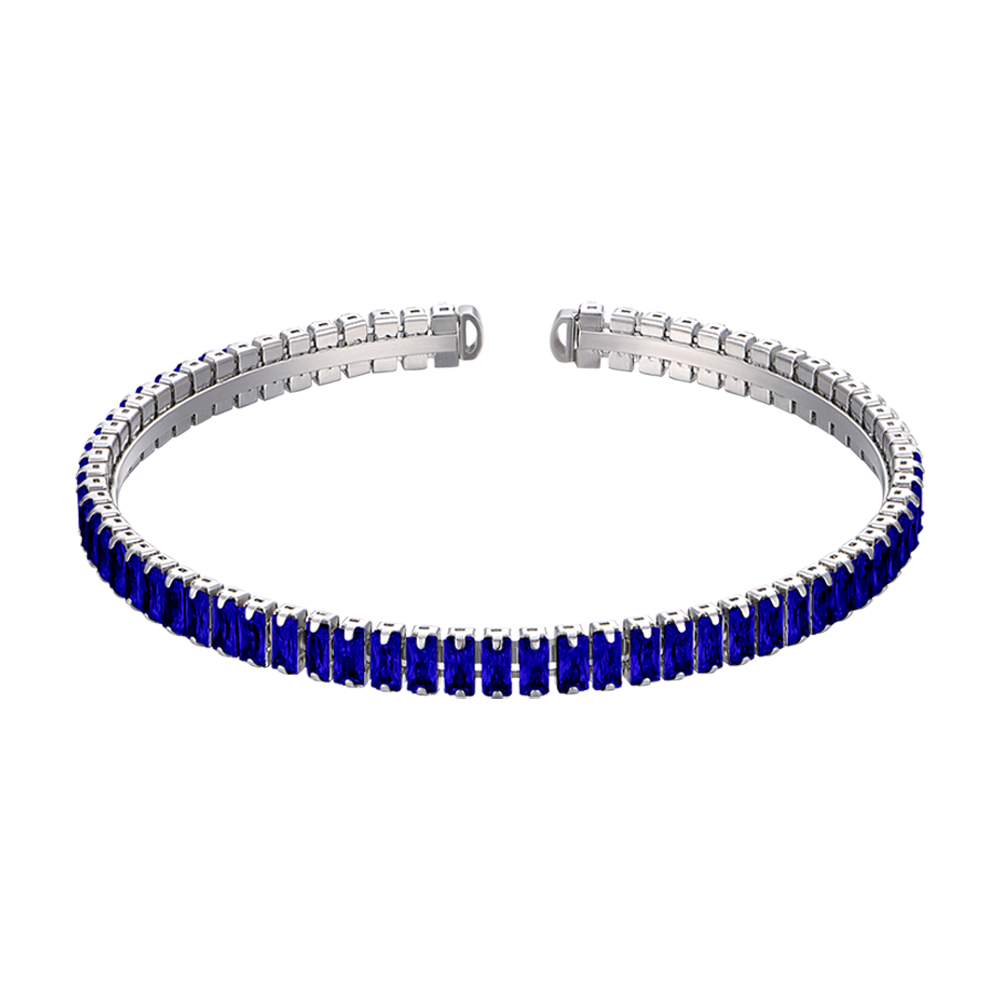 BRACCIALE DONNA IN ACCIAIO CON CRISTALLI BLU Luca Barra