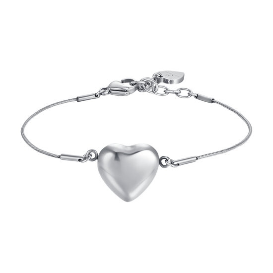 BRACCIALE DONNA IN ACCIAIO CON CUORE PIENO