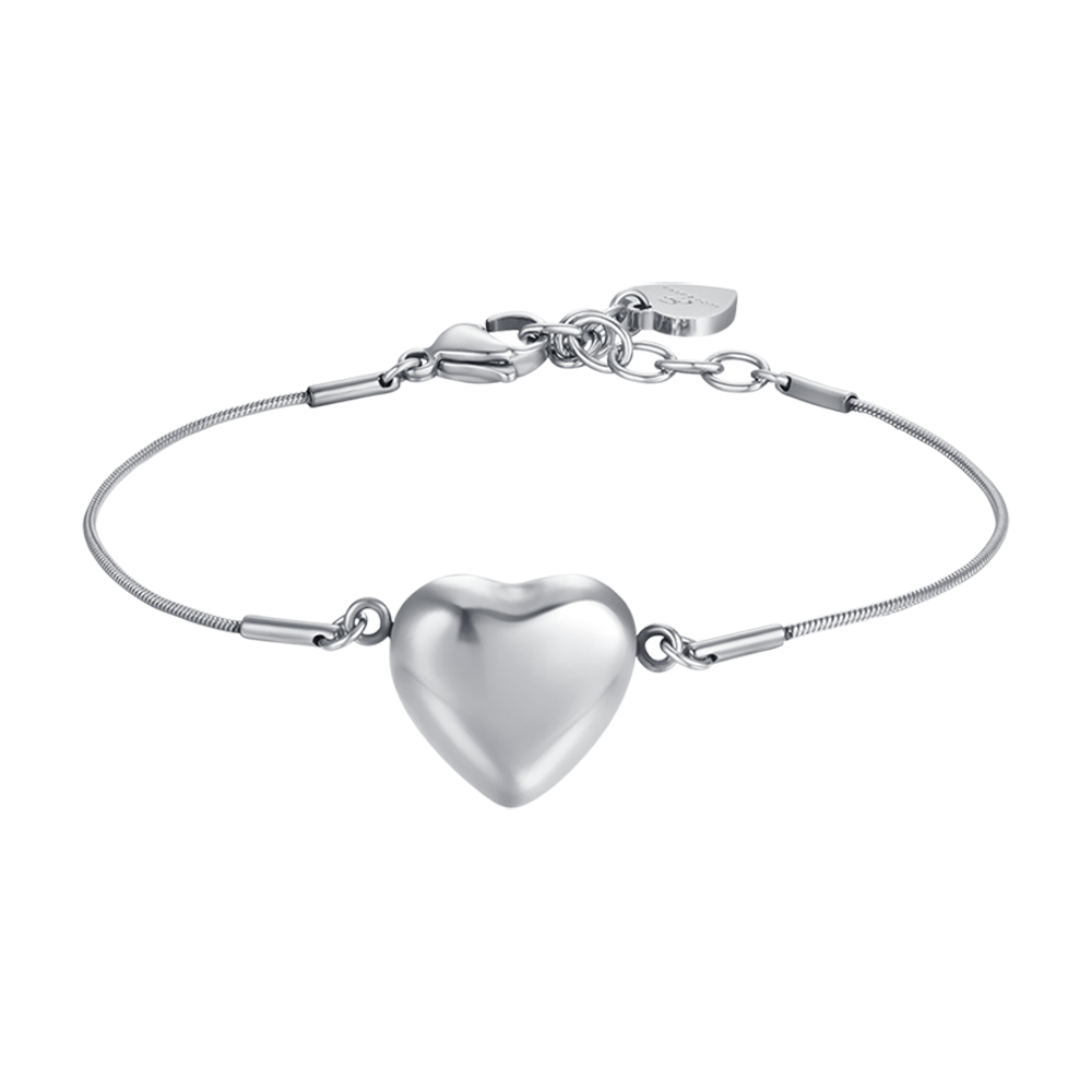 BRACCIALE DONNA IN ACCIAIO CON CUORE PIENO