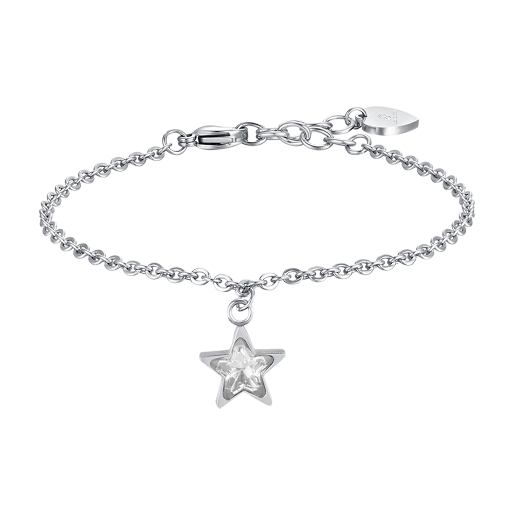 BRACCIALE DONNA IN ACCIAIO CON STELLA PUNTO LUCE BIANCO Luca Barra