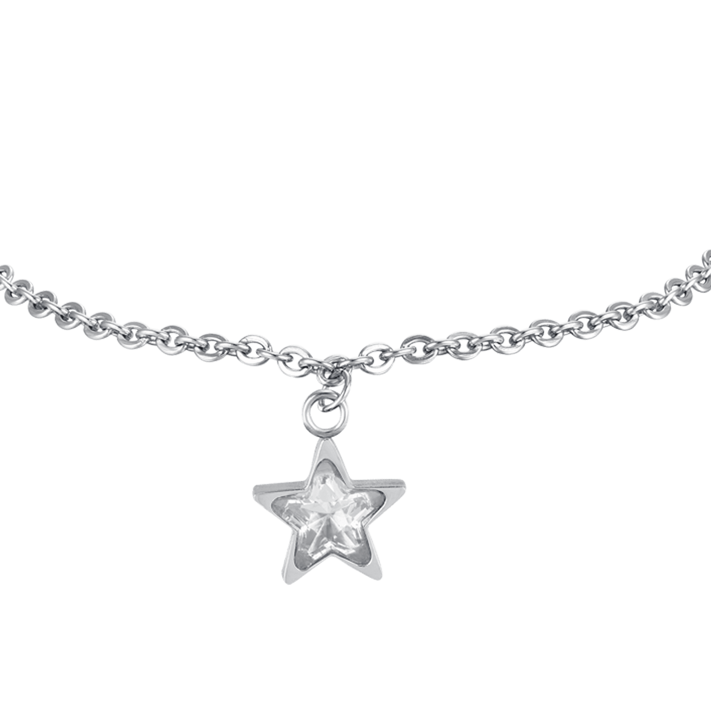 BRACCIALE DONNA IN ACCIAIO CON STELLA PUNTO LUCE BIANCO