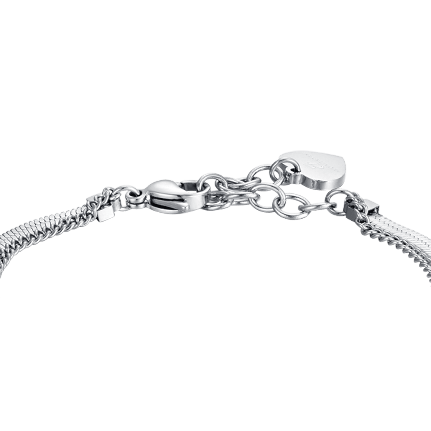 BRACCIALE DONNA IN ACCIAIO CON CROCE CON CRISTALLI BIANCHI