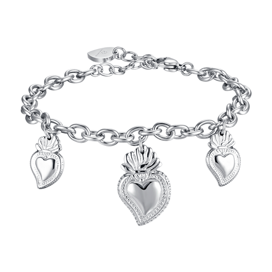 BRACCIALE DONNA IN ACCIAIO CON CUORE SACRO