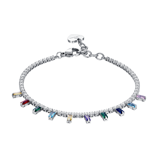 BRACCIALE DONNA IN ACCIAIO CON CRISTALLI MULTICOLOR