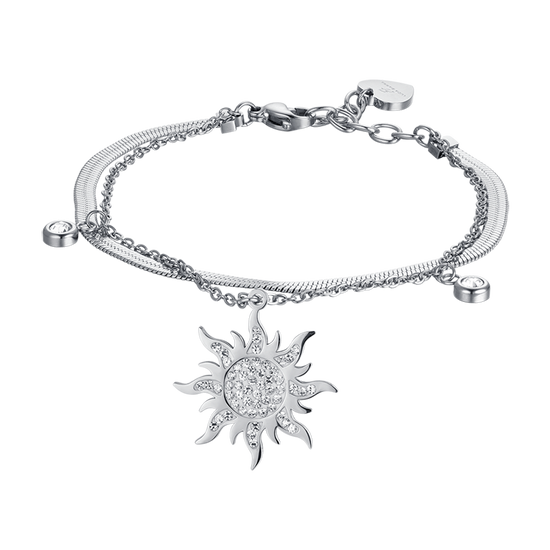 BRACCIALE DONNA IN ACCIAIO CON SOLE CON CRISTALLI BIANCHI