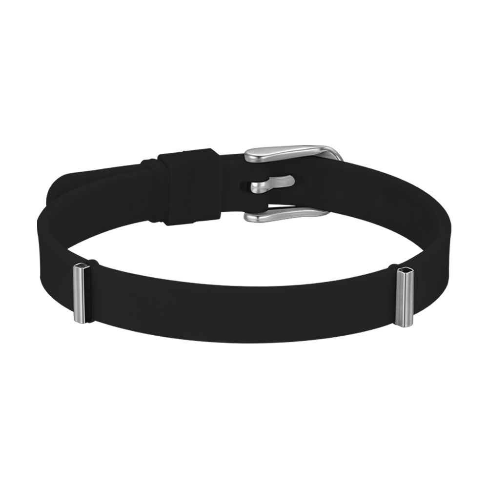 BRACCIALE DONNA IN SILICONE NERO