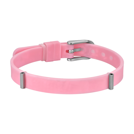 BRACCIALE DONNA IN SILICONE ROSA