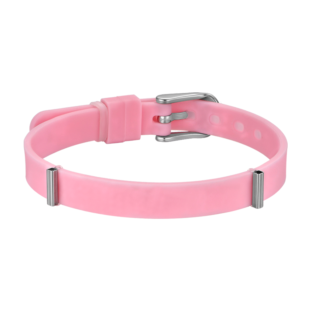 BRACCIALE DONNA IN SILICONE ROSA