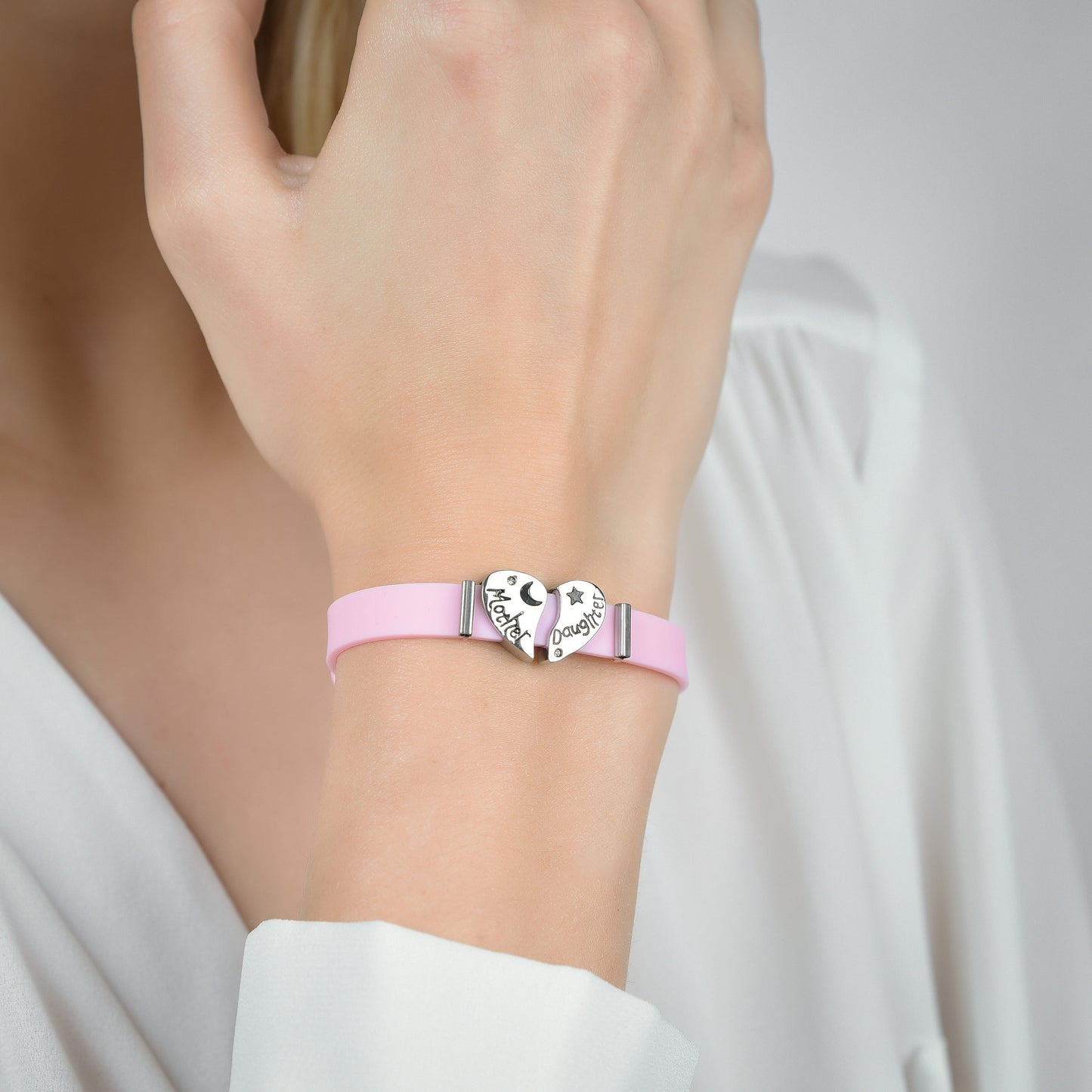 BRACCIALE DONNA IN SILICONE ROSA