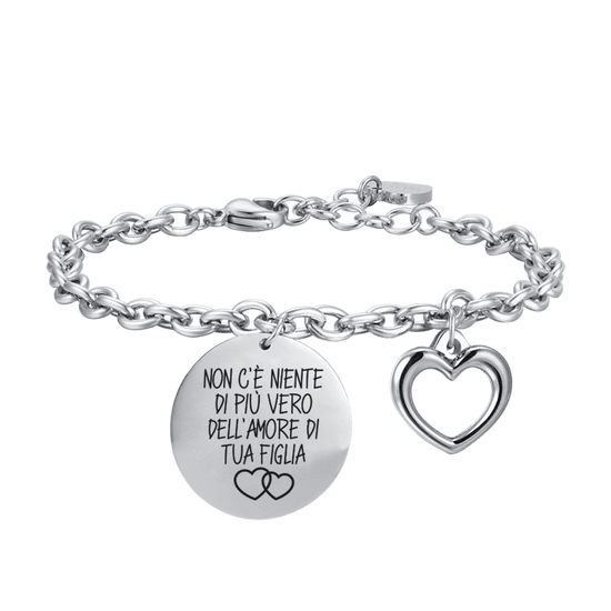 BRACCIALE DONNA IN ACCIAIO NON C'E' NIENTE DI PIù VERO DELL'AMORE DI TUA FIGLIA