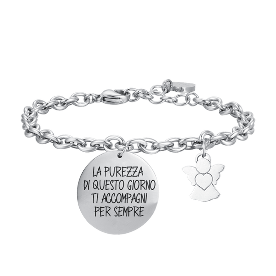 BRACCIALE DONNA IN ACCIAIO LA PUREZZA DI QUESTO GIORNO TI ACCOMPAGNI PER SEMPRE