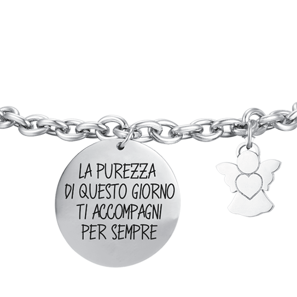 BRACCIALE DONNA IN ACCIAIO LA PUREZZA DI QUESTO GIORNO TI ACCOMPAGNI PER SEMPRE Luca Barra