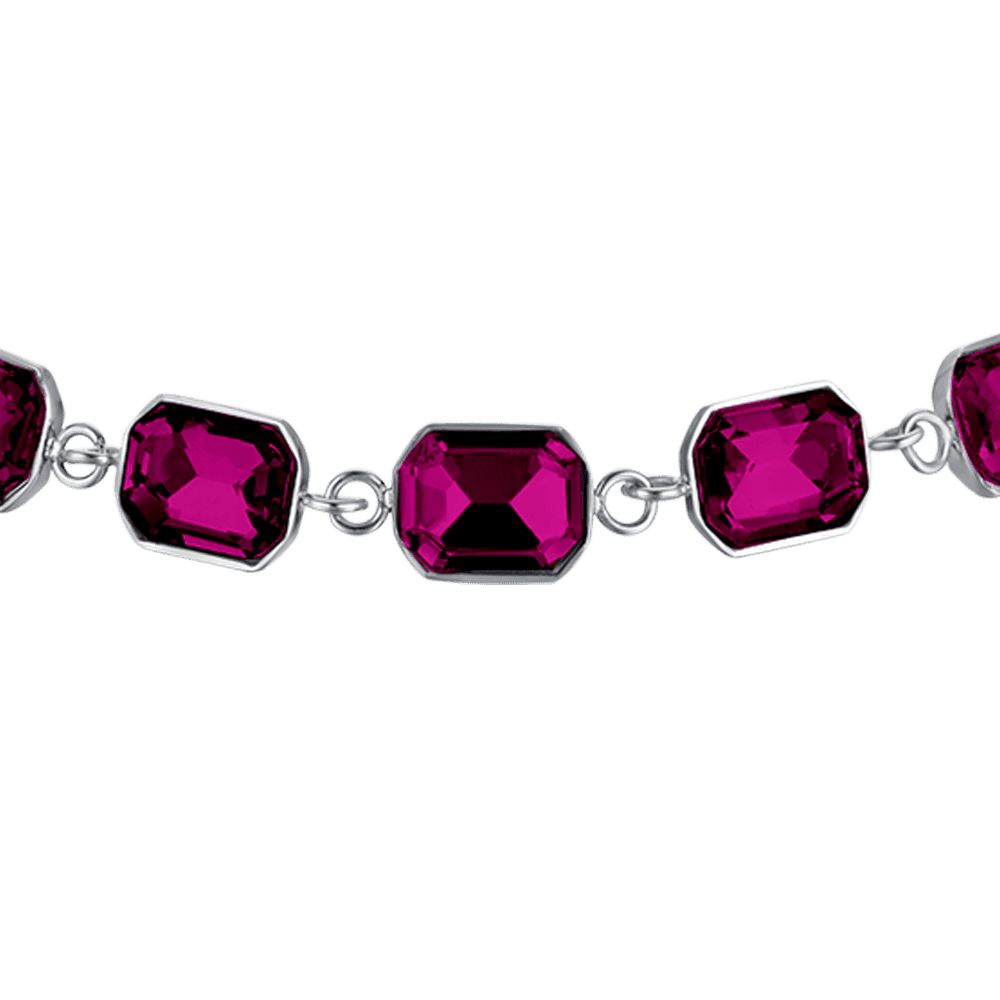 BRACCIALE DONNA IN ACCIAIO CON CRISTALLI FUCSIA