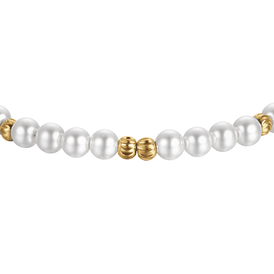 BRACCIALE DONNA IN ACCIAIO IP GOLD CON PERLE ED ELEMENTI IN ACCIAIO