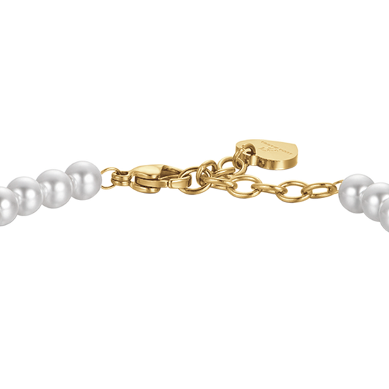 BRACCIALE DONNA IN ACCIAIO IP GOLD CON PERLE ED ELEMENTI IN ACCIAIO