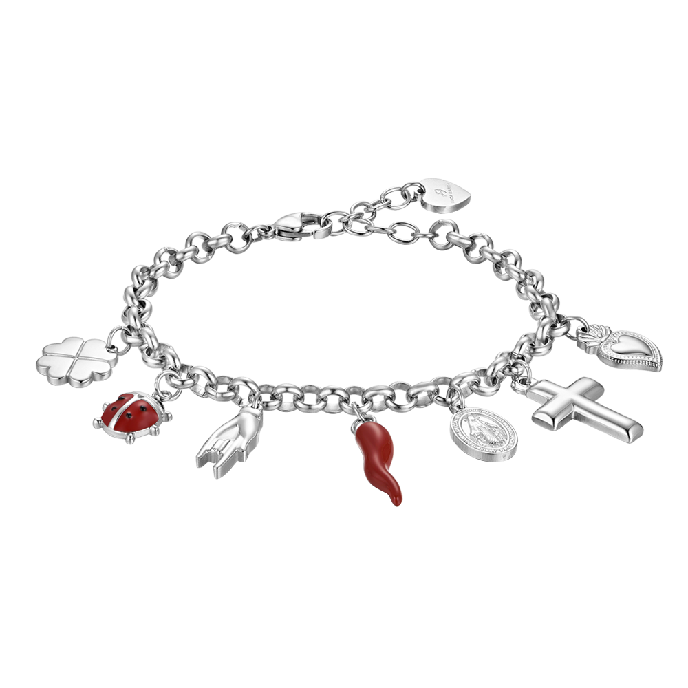 BRACCIALE DONNA IN ACCIAIO CON CHARMS