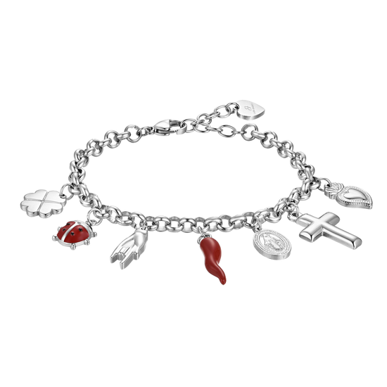 BRACCIALE DONNA IN ACCIAIO CON CHARMS