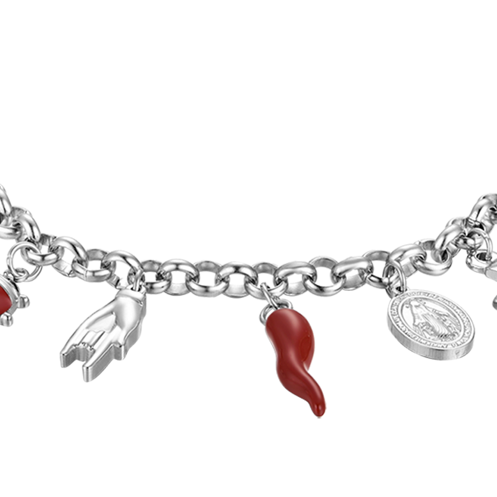 BRACCIALE DONNA IN ACCIAIO CON CHARMS