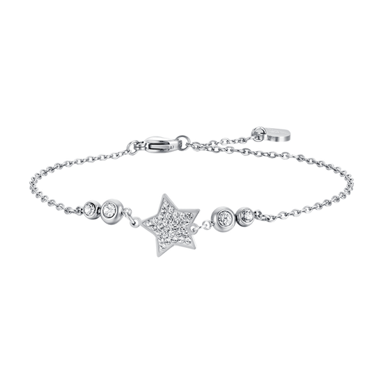 BRACCIALE DONNA IN ACCIAIO CON STELLA CON CRISTALLI BIANCHI