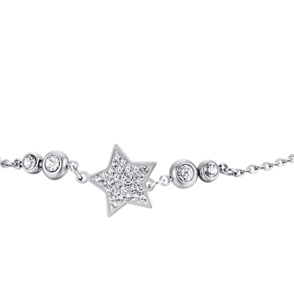 BRACCIALE DONNA IN ACCIAIO CON STELLA CON CRISTALLI BIANCHI